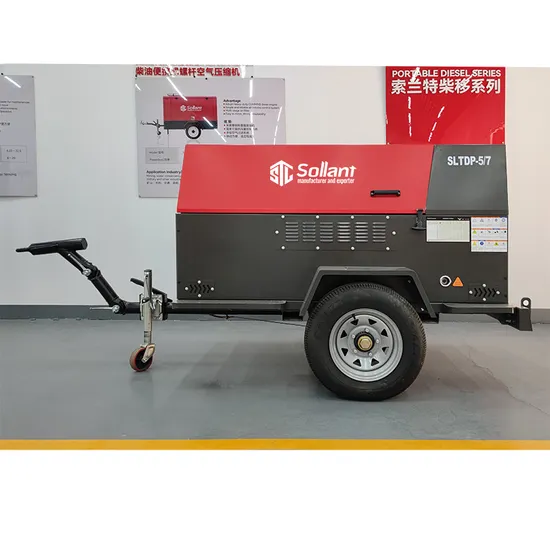 Sollant VSD Mobile Portable Air Compressor Diesel Engine Portable Screw Air Compressor